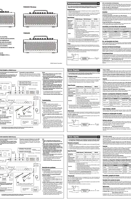 yamaha雅马哈THR30II Wireless THR10II Wireless THR10II Quick Guide